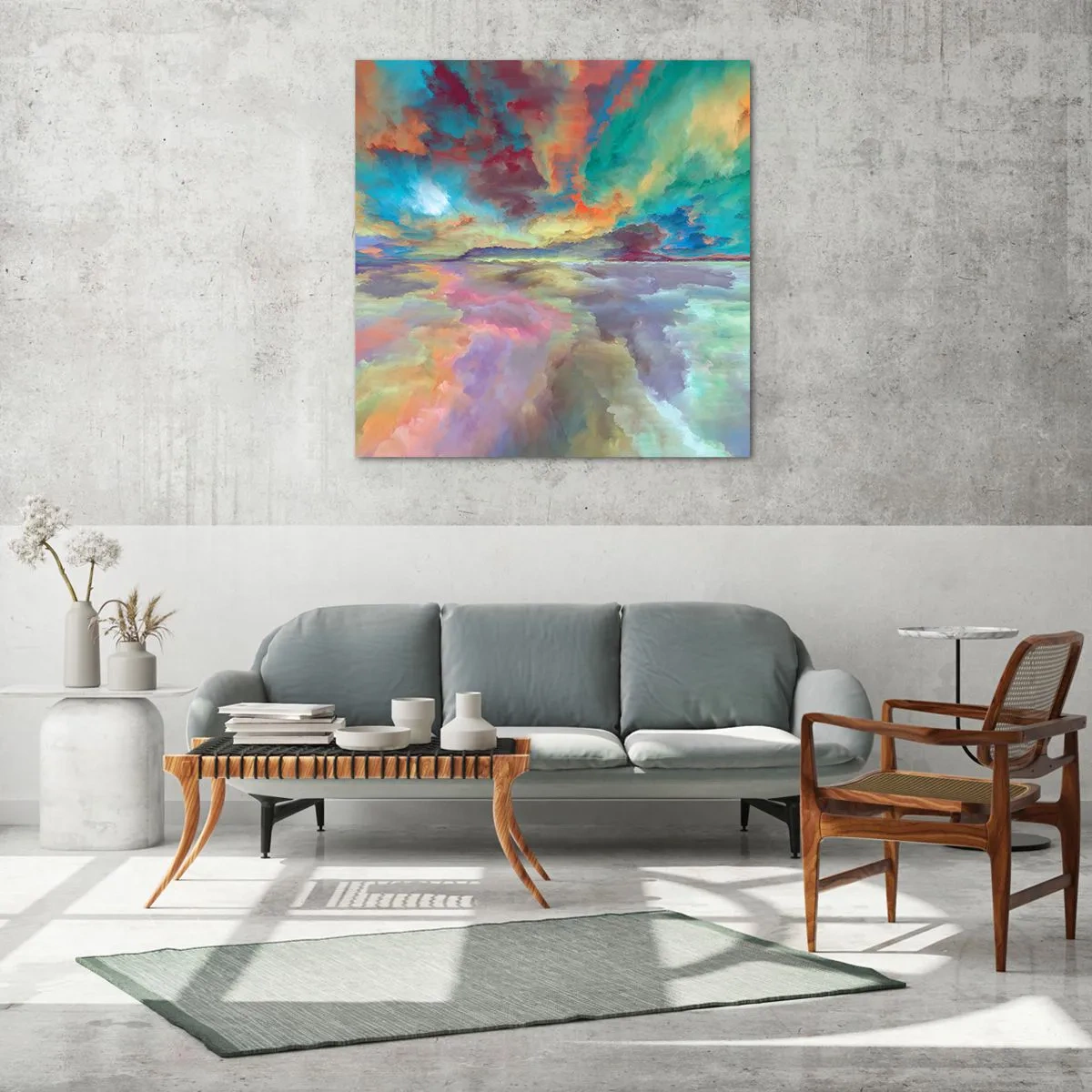 Glasbild - Bild auf glas - Zwei Himmel - 60x60 cm