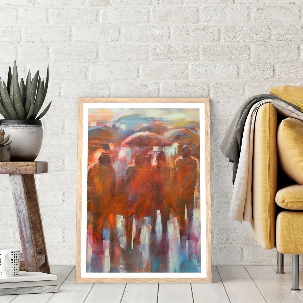 Poster in einem Rahmen aus heller Eiche - Auch bei Regen und Nebel - 30x40 cm