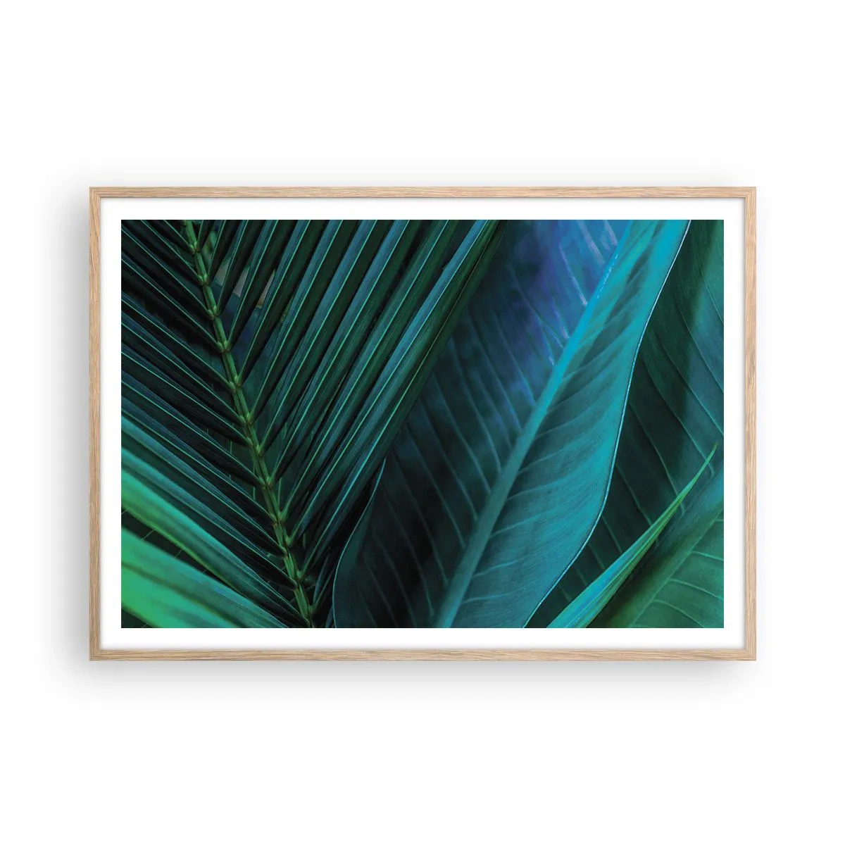 Poster in einem Rahmen aus heller Eiche - Die Anatomie des Grüns - 100x70 cm