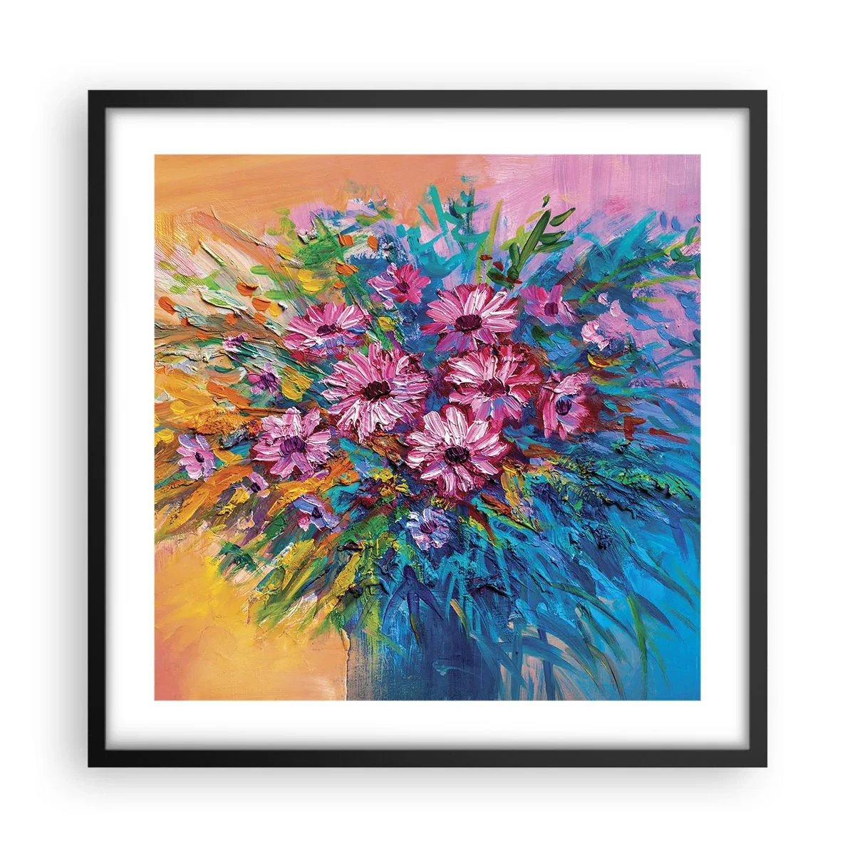 Poster in einem schwarzem Rahmen - Lebensenergie - 50x50 cm