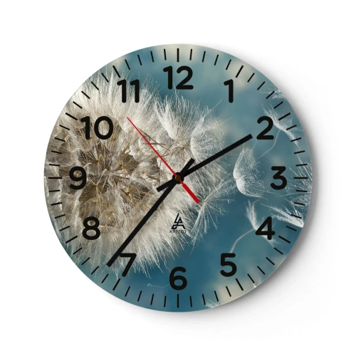 Wanduhr - Glasuhr - Engelsatem - 40x40 cm