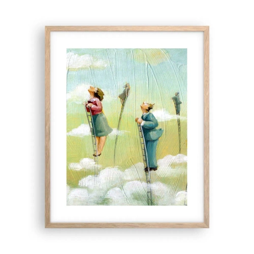 Poster in einem Rahmen aus heller Eiche - Hinter deinem Traum - 40x50 cm