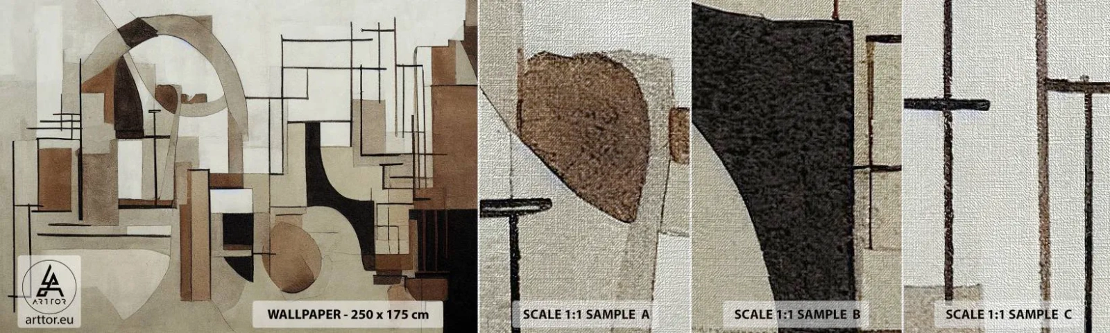 Fototapeten Muster Premium Canvas - Stadtbild 2.0 - Abstraktion, Stück, Formen - 100x30 cm