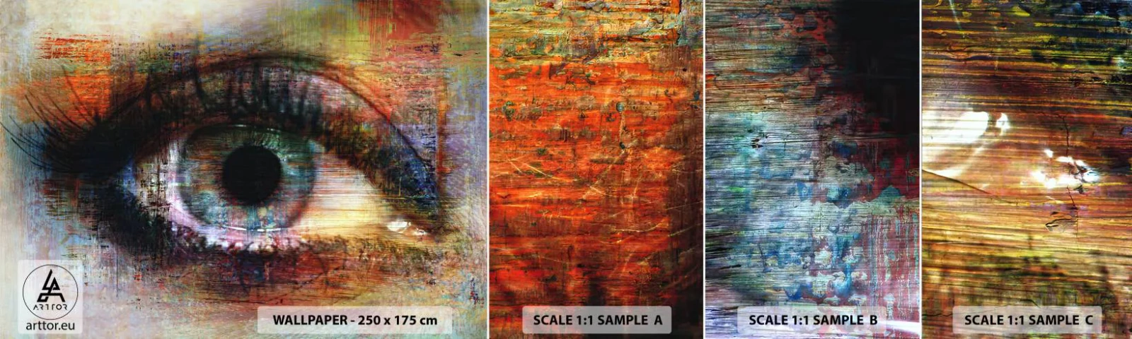 Fototapetenmuster Standard Eco - Du kannst in die Seele sehen - Abstraktion, Auge, Stück - 100x30 cm