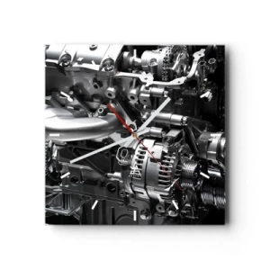 Wanduhr - Glasuhr - Stahl, schön, stark - 40x40 cm