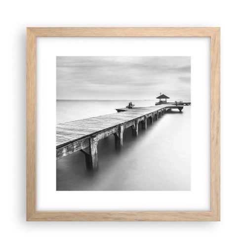 Poster in einem Rahmen aus heller Eiche - In die Ferne - 30x30 cm