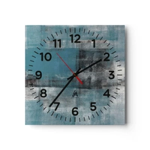 Wanduhr - Glasuhr - Wasser und Luft - 30x30 cm