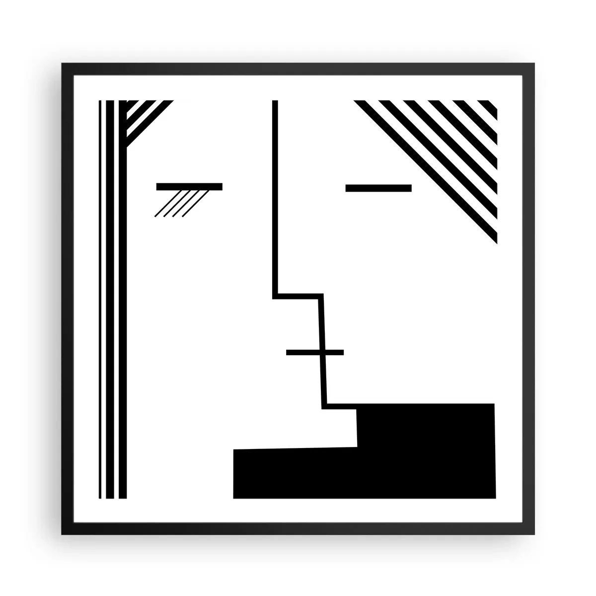 Poster in einem schwarzem Rahmen - Einfach ein Kuss - 60x60 cm