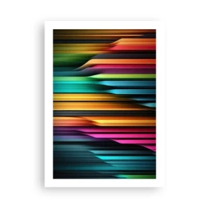 Poster - Bunte Streifen im futuristischen Stil - 50x70cm - Lichtorgan - Moderne Wanddekoration für Wohnzimmer und Schlafzimmer ARTTOR