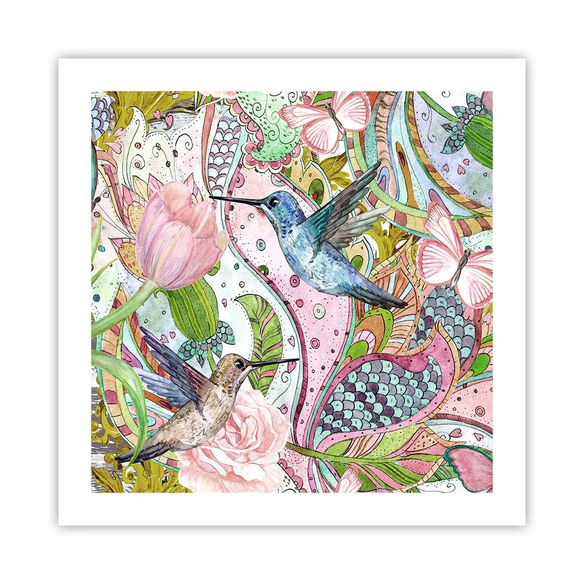 Poster - Verstrickt in Weinreben - 50x50 cm