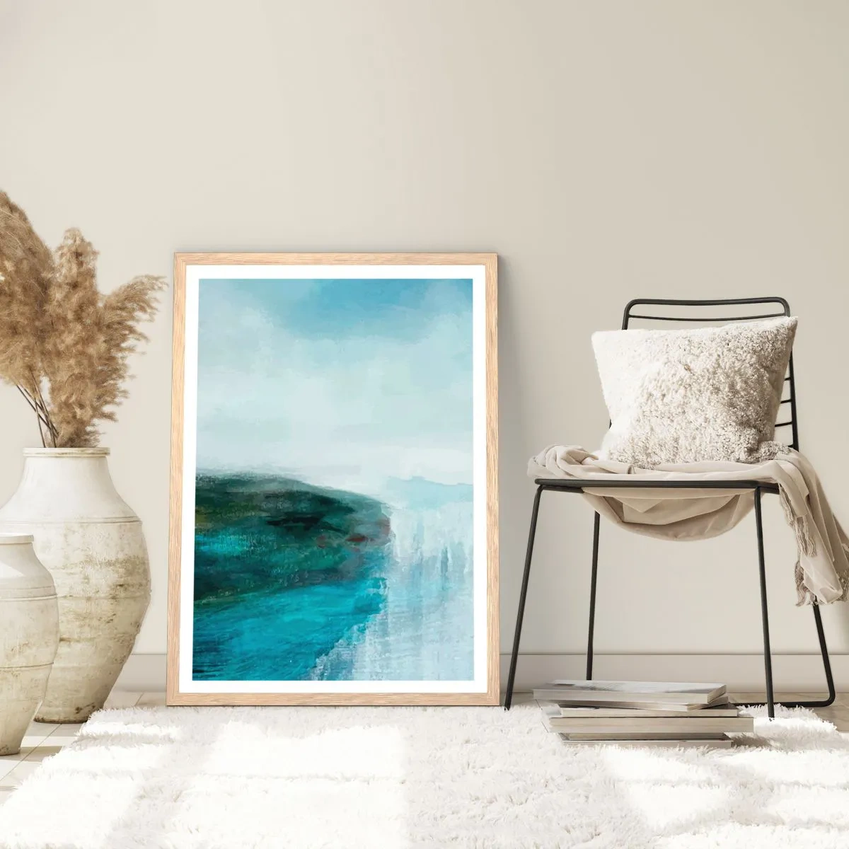 Poster in einem Rahmen aus heller Eiche - Nautische Abstraktion - 50x70 cm