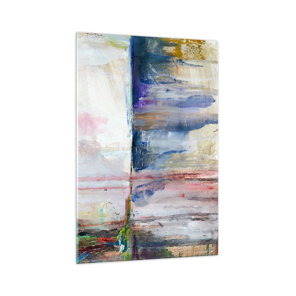 Glasbild - Bild auf glas - Eine abstrakte Farbkomposition mit Reflexionseffekt auf der Leinwand. - 70x100cm - Bunte Eindrücke und Assoziationen - Moderne Wanddekoration für Wohnzimmer und Schlafzimmer ARTTOR