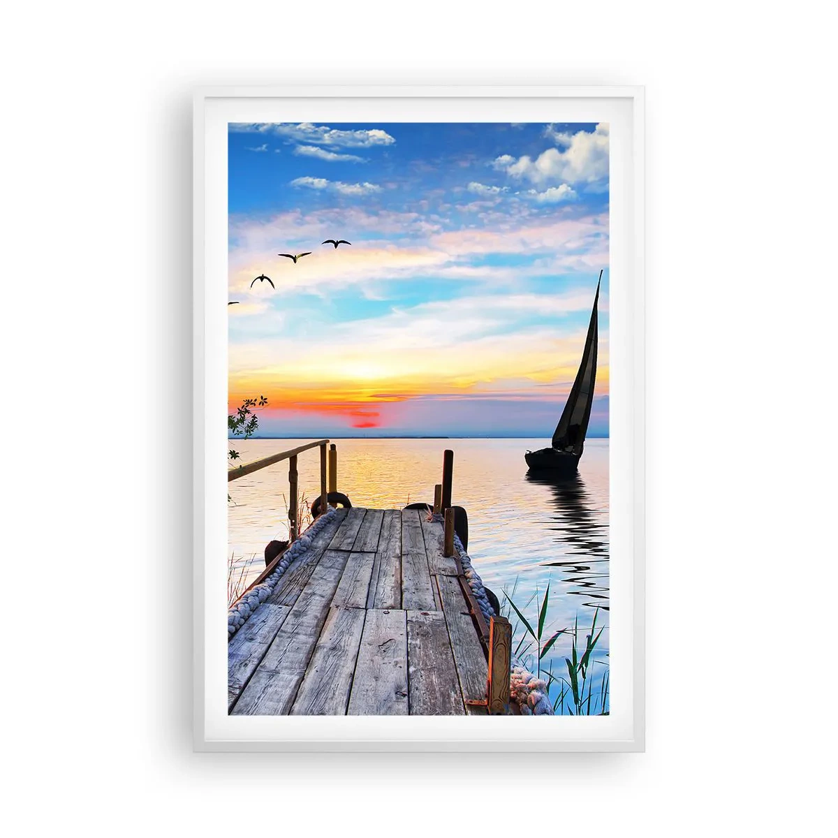 Poster in einem weißen Rahmen - Guten Abend - 61x91 cm