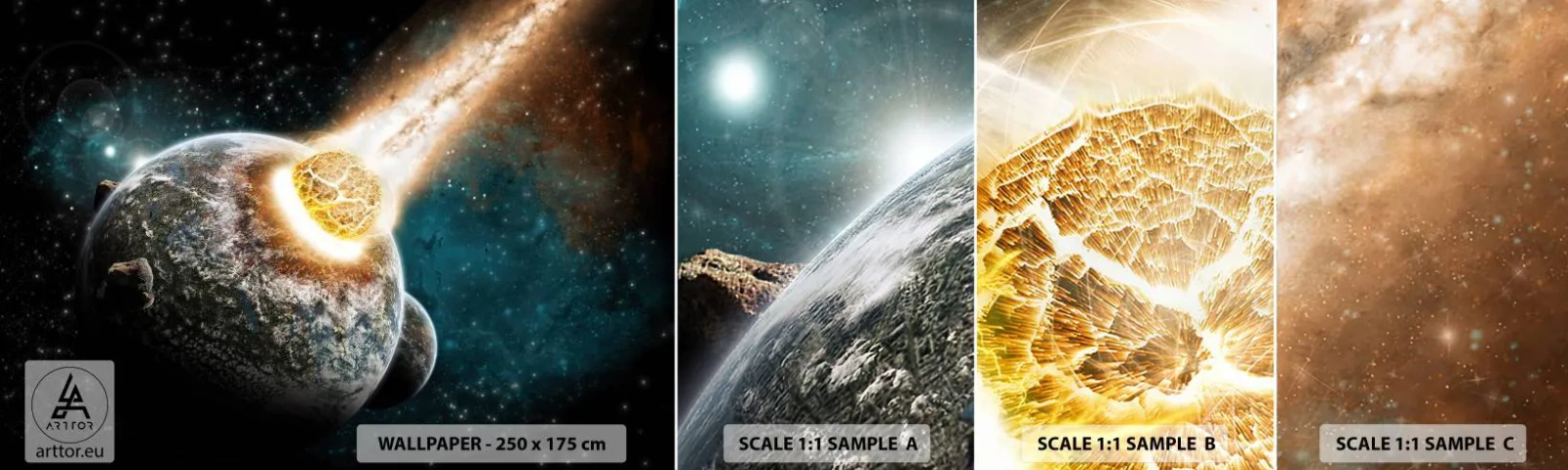 Fototapetenmuster Standard Eco - Holocaust oder Geburt? - Abstraktion, Kosmos, Komet - 100x30 cm