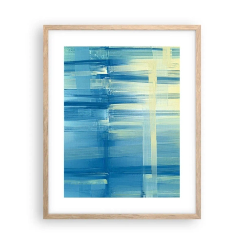 Poster in einem Rahmen aus heller Eiche - Komposition in Türkis - 40x50 cm