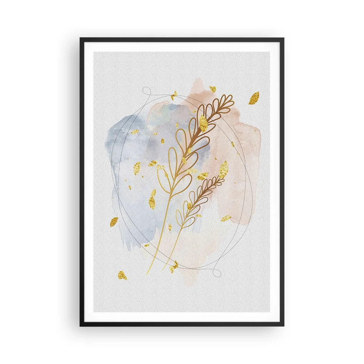 Poster in einem schwarzem Rahmen - Goldenr Hauch - 70x100 cm