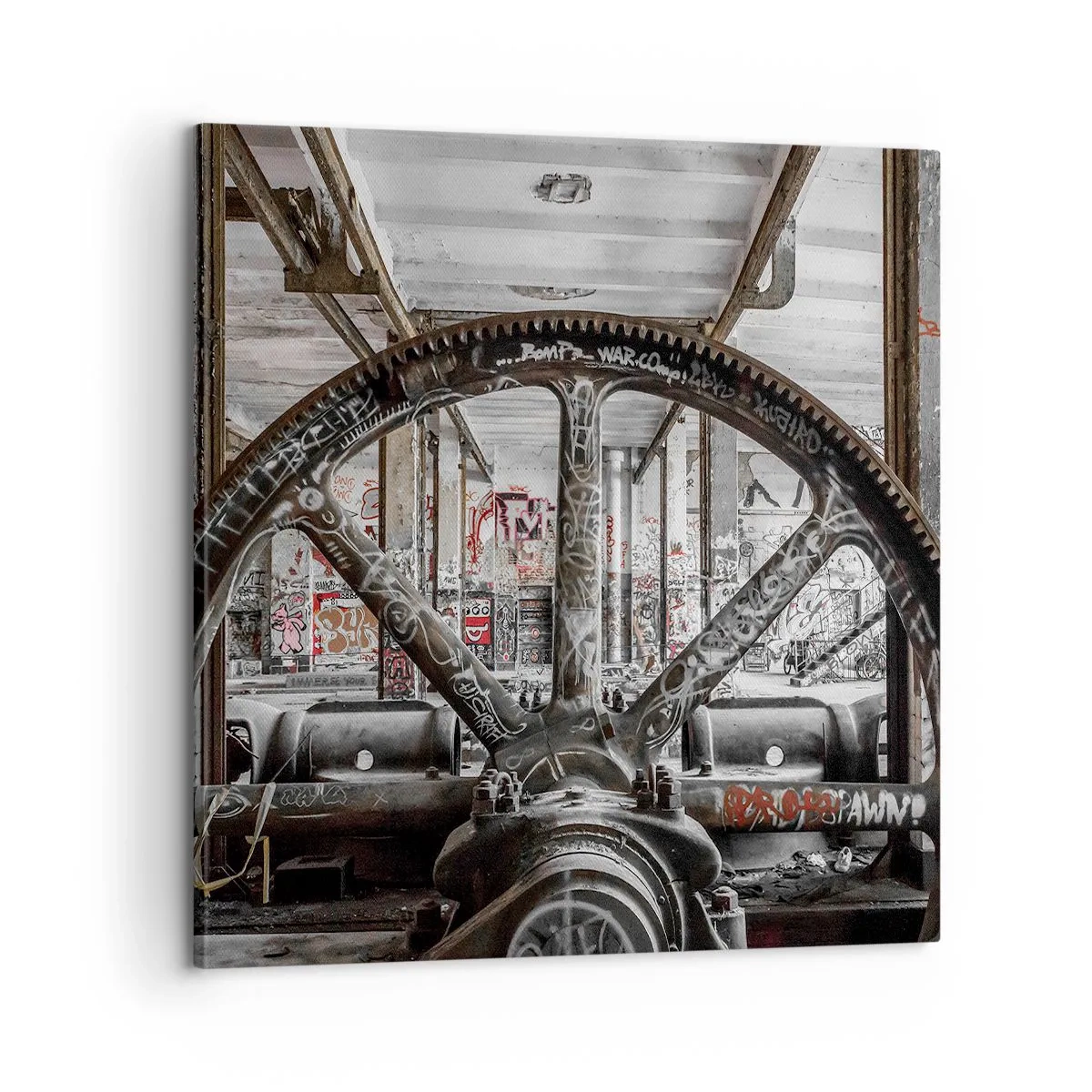 Bild auf Leinwand - Leinwandbild - Das geheime Leben der Fabrik - 60x60 cm