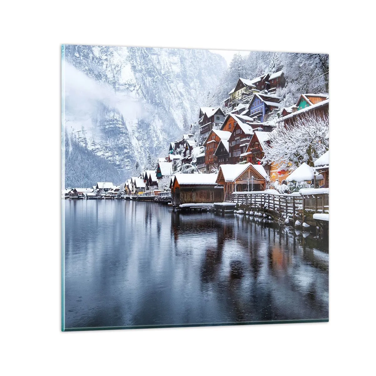 Glasbild - Bild auf glas - In winterlicher Dekoration - 40x40 cm