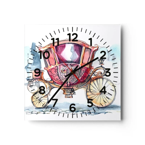 Wanduhr - Glasuhr - Zur Hochzeit oder zum Abschlussball? - 40x40 cm