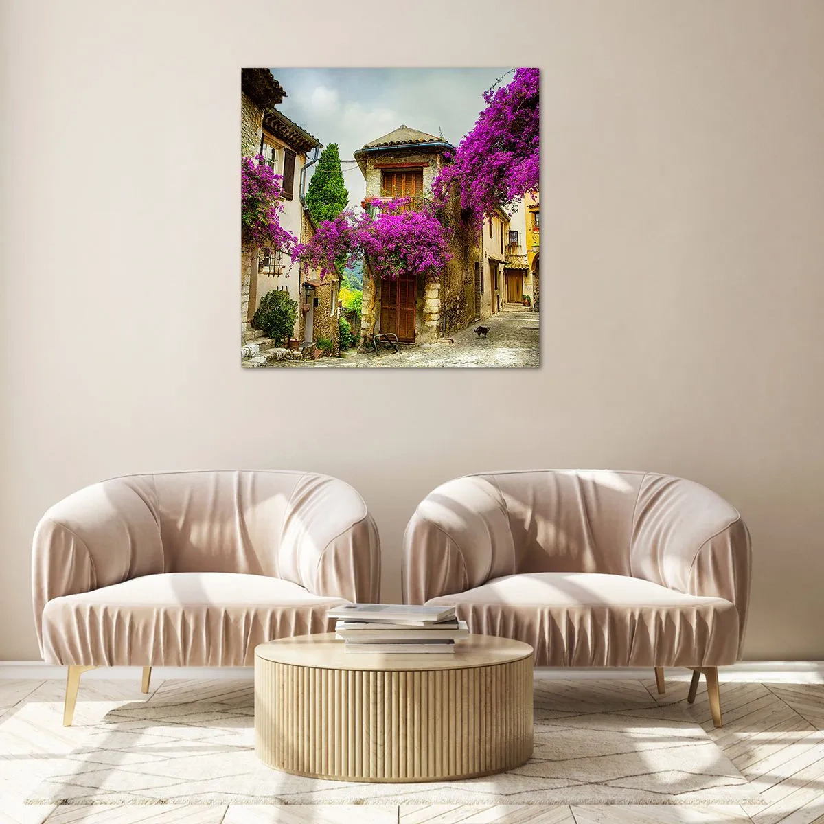 Glasbild - Bild auf glas - Unter einem Blumendach - 30x30 cm