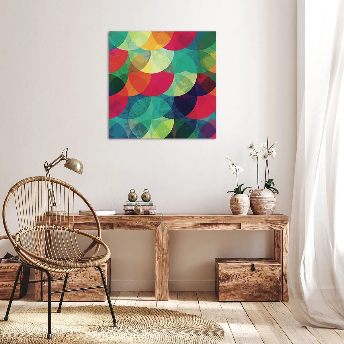 Bild auf Leinwand - Leinwandbild - Aufstieg zum Regenbogen - 50x50 cm