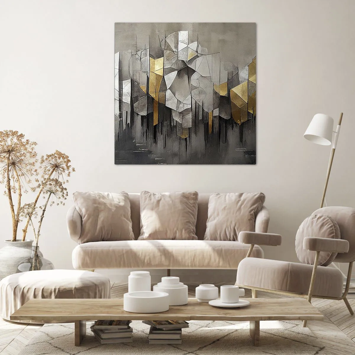 Bild auf Leinwand - Leinwandbild - Komposition aus Eis und Licht - 70x70 cm