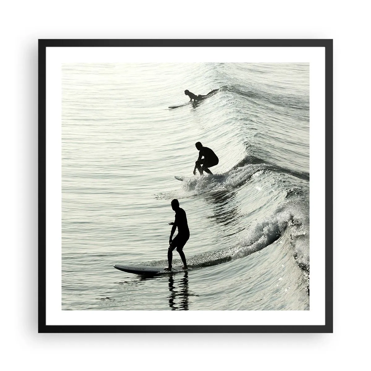 Poster in einem schwarzem Rahmen - Gegen die Welle - 60x60 cm