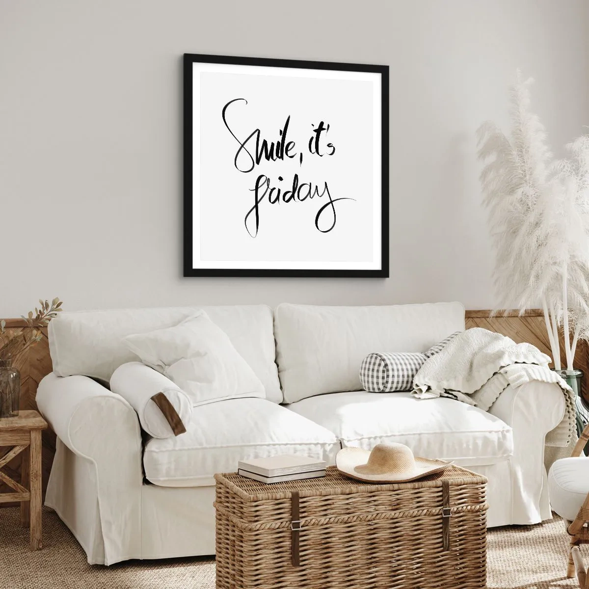 Poster in einem schwarzem Rahmen - Echte Freude - 60x60 cm
