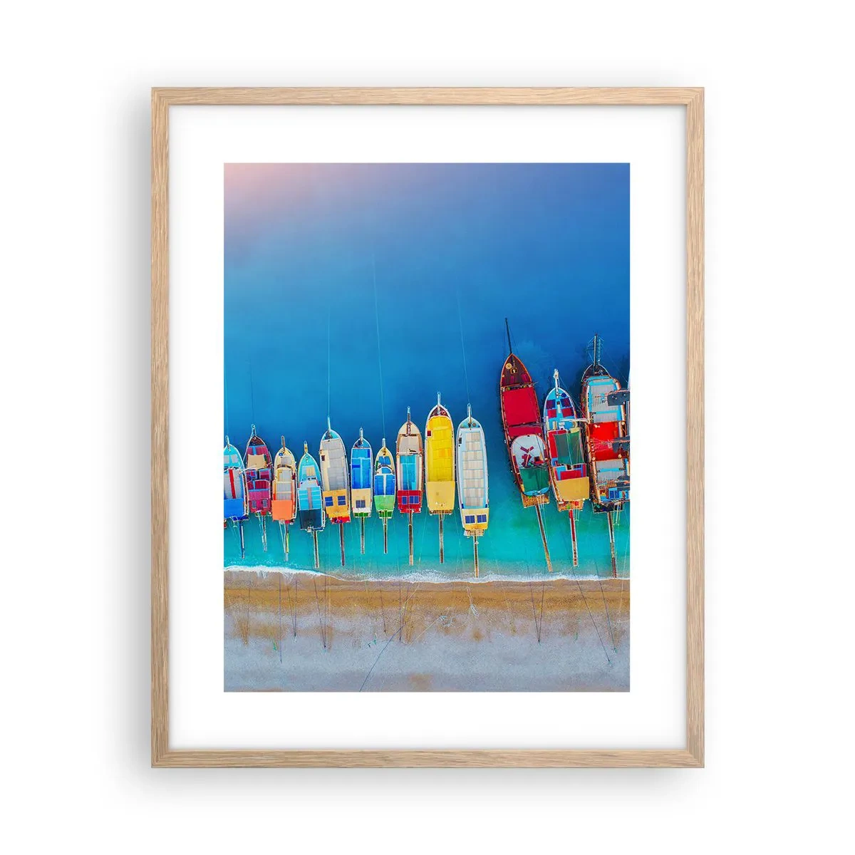 Poster in einem Rahmen aus heller Eiche - Aus der Vogelperspektive - 40x50 cm