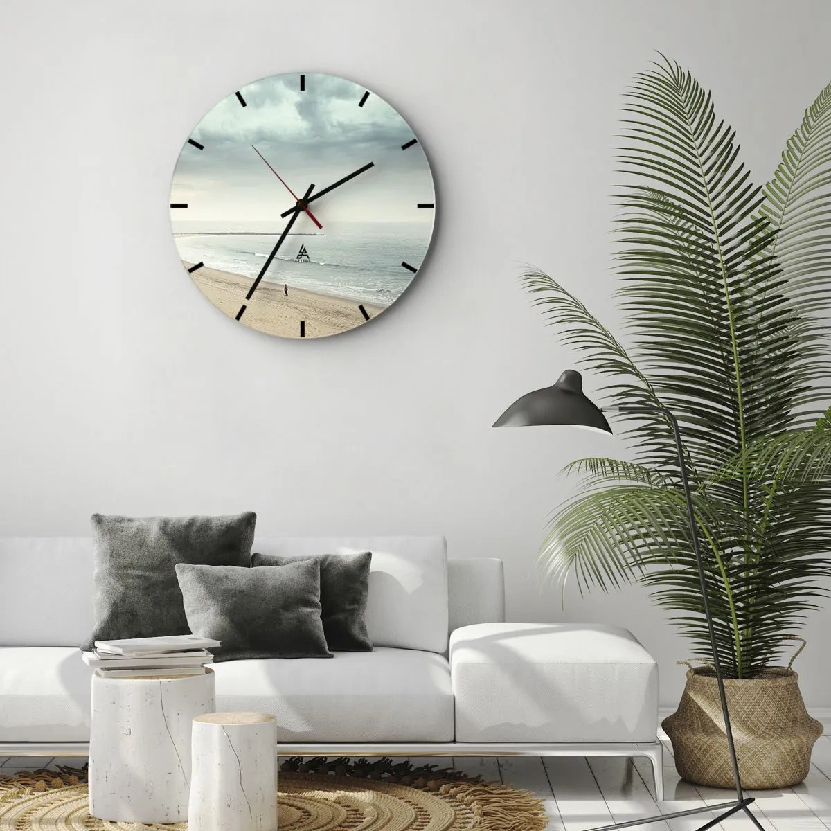 Wanduhr - Glasuhr - Auf der Suche nach Frieden - 30x30 cm