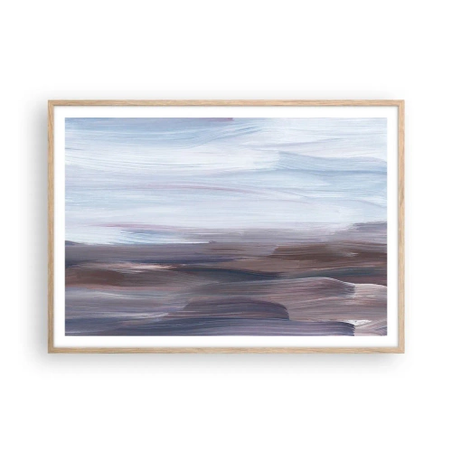 Poster in einem Rahmen aus heller Eiche - Elemente: Wasser - 100x70 cm