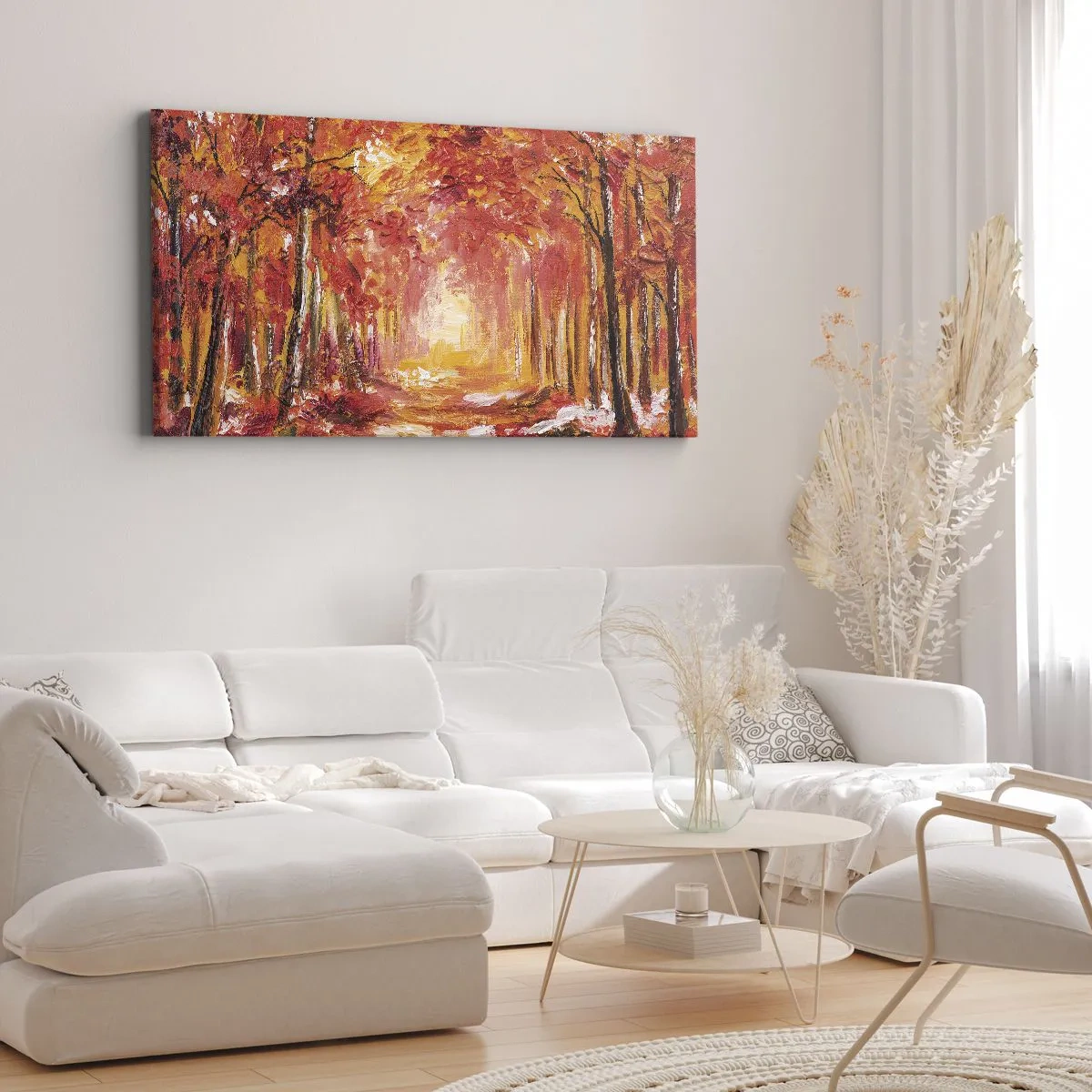 Bild auf Leinwand - Leinwandbild - Kupferwald - 90x30 cm
