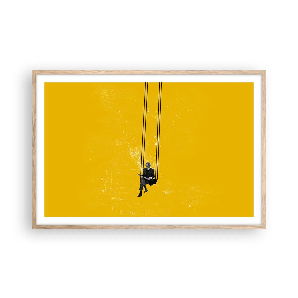 Poster in einem Rahmen aus heller Eiche - Tag wie jeder andere - 91x61 cm