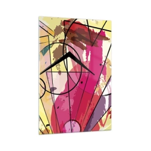 Glasbild - Bild auf glas - Abstraktion mit Linien und geometrischen Formen - 70x100cm - Explosion - Moderne Wanddekoration für Wohnzimmer und Schlafzimmer ARTTOR