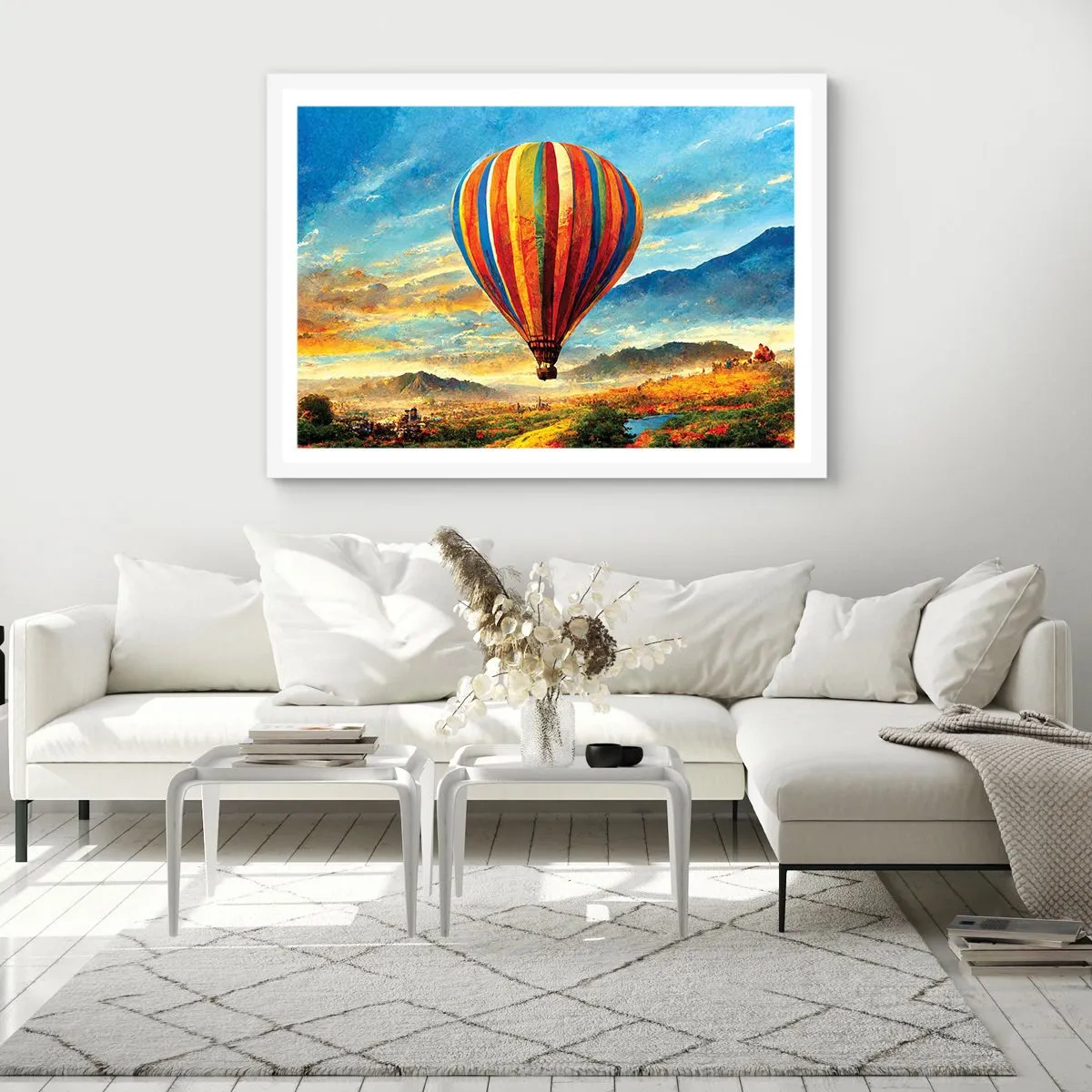 Poster in einem weißen Rahmen - In der Stille sieht man mehr - 50x40 cm