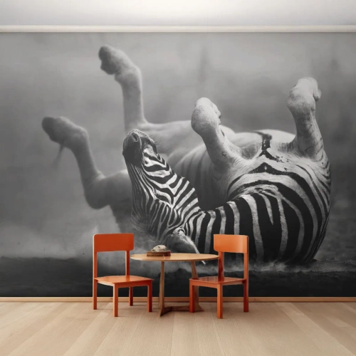 Fototapete Premium Canvas - Nicht nur das Pferd würde lachen - Tiere, Rippen, Natur - 350x256 cm