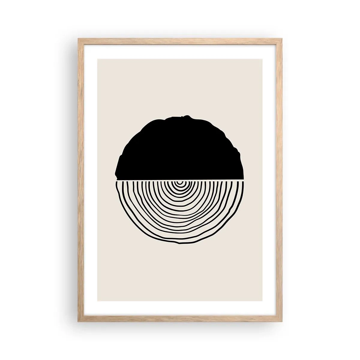 Poster in einem Rahmen aus heller Eiche - Halb und halb - 50x70 cm