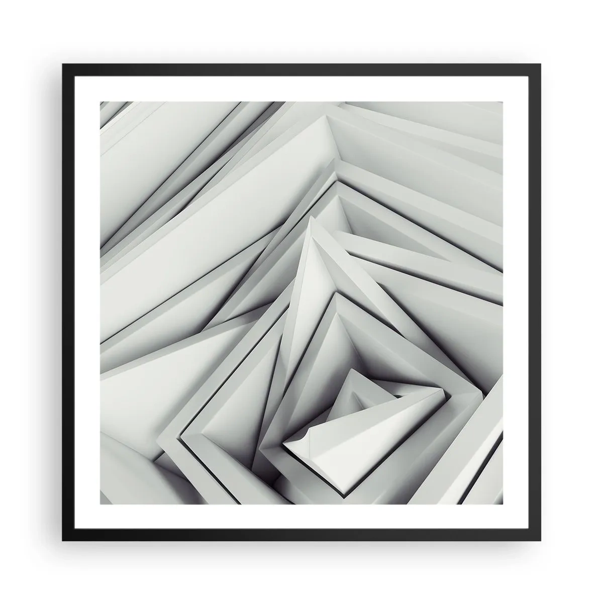 Poster in einem schwarzem Rahmen - Spitzwinklige Knospen - 60x60 cm