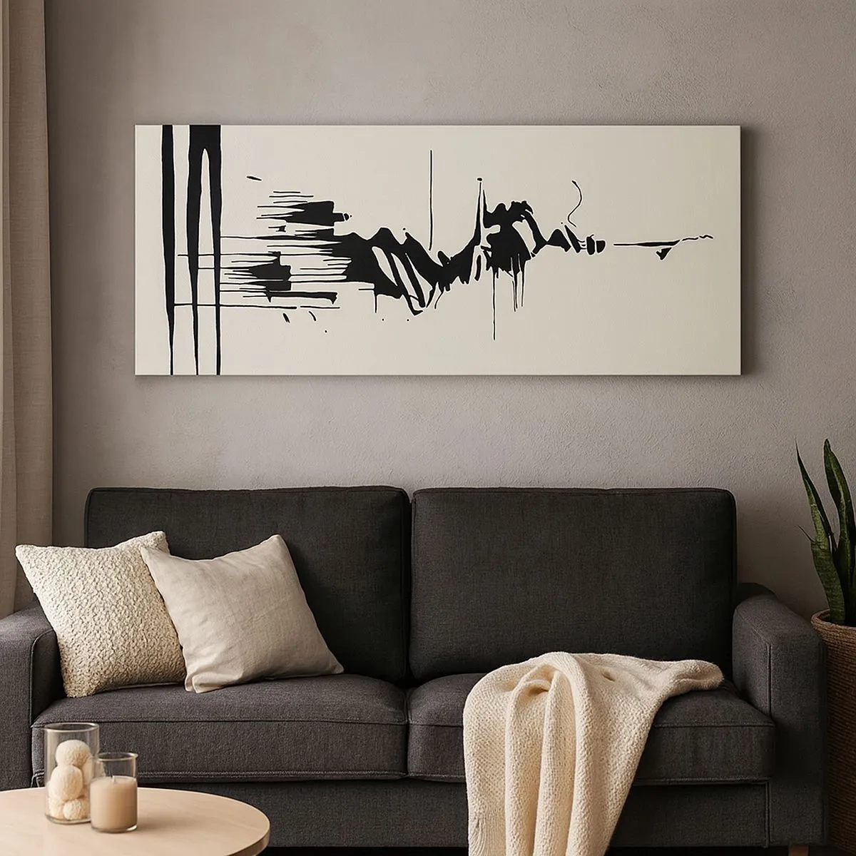 Bild auf Leinwand - Leinwandbild - Hastige Abstraktion - 100x40 cm