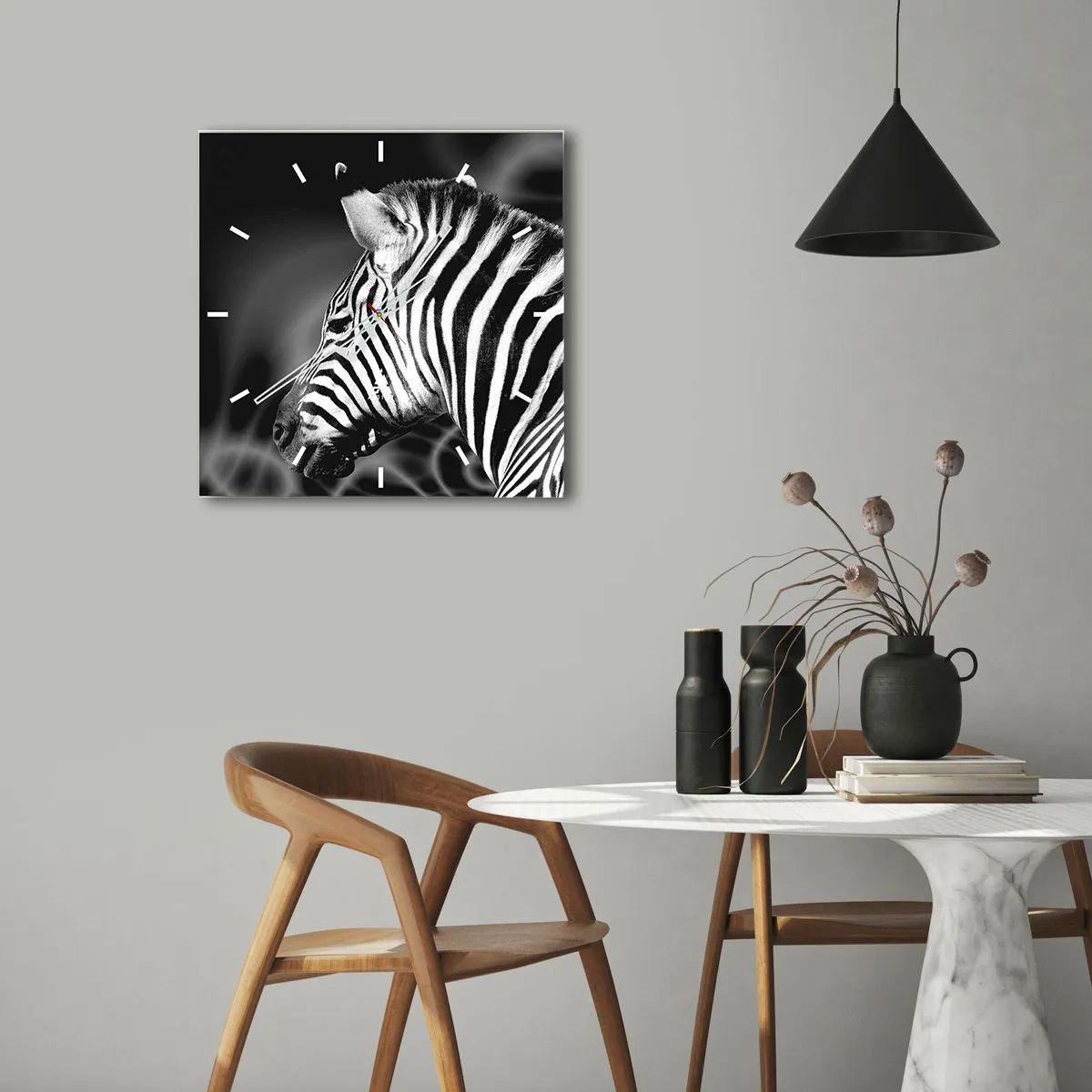 Wanduhr - Glasuhr - Weiß ist weiß und schwarz ist schwarz - 40x40 cm