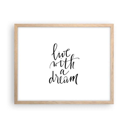 Poster in einem Rahmen aus heller Eiche - Na sicher - 50x40 cm