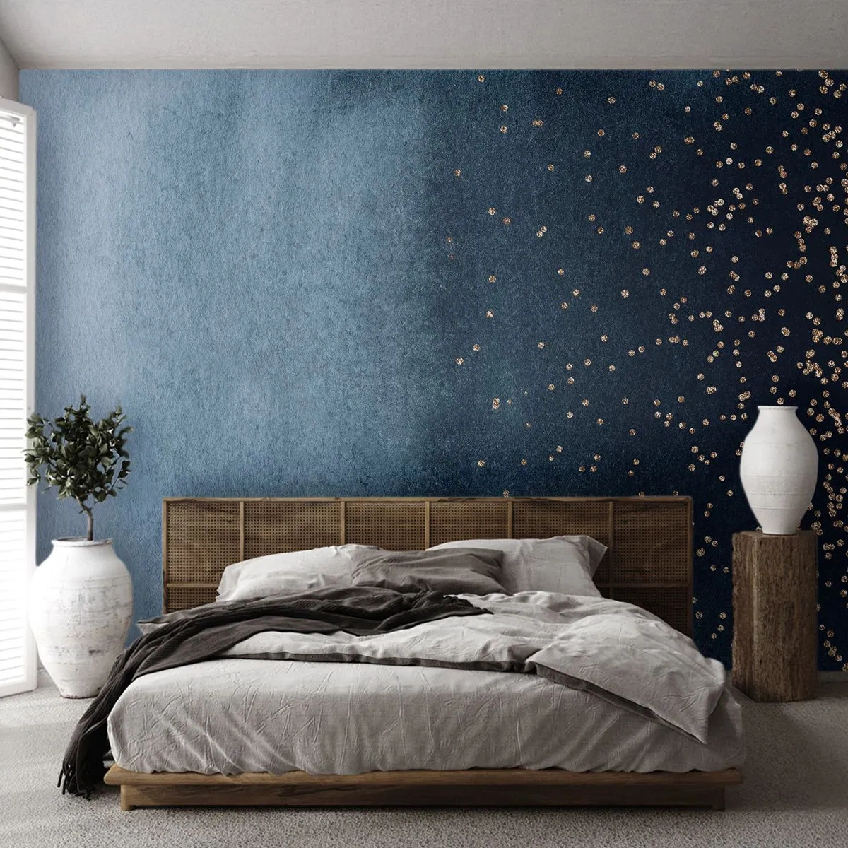 Fototapete Premium Canvas - Komposition - blaue Phasen - Abstraktion, Stück, Design - 350x256 cm