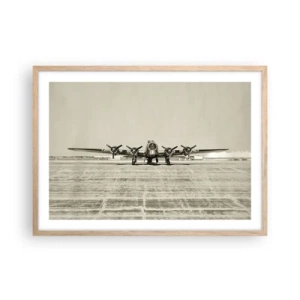 Poster in einem Rahmen aus heller Eiche - Wie immer bereit - 70x50 cm