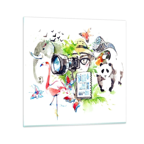 Glasbild - Bild auf glas - In der Linse eines Reisenden - 30x30 cm