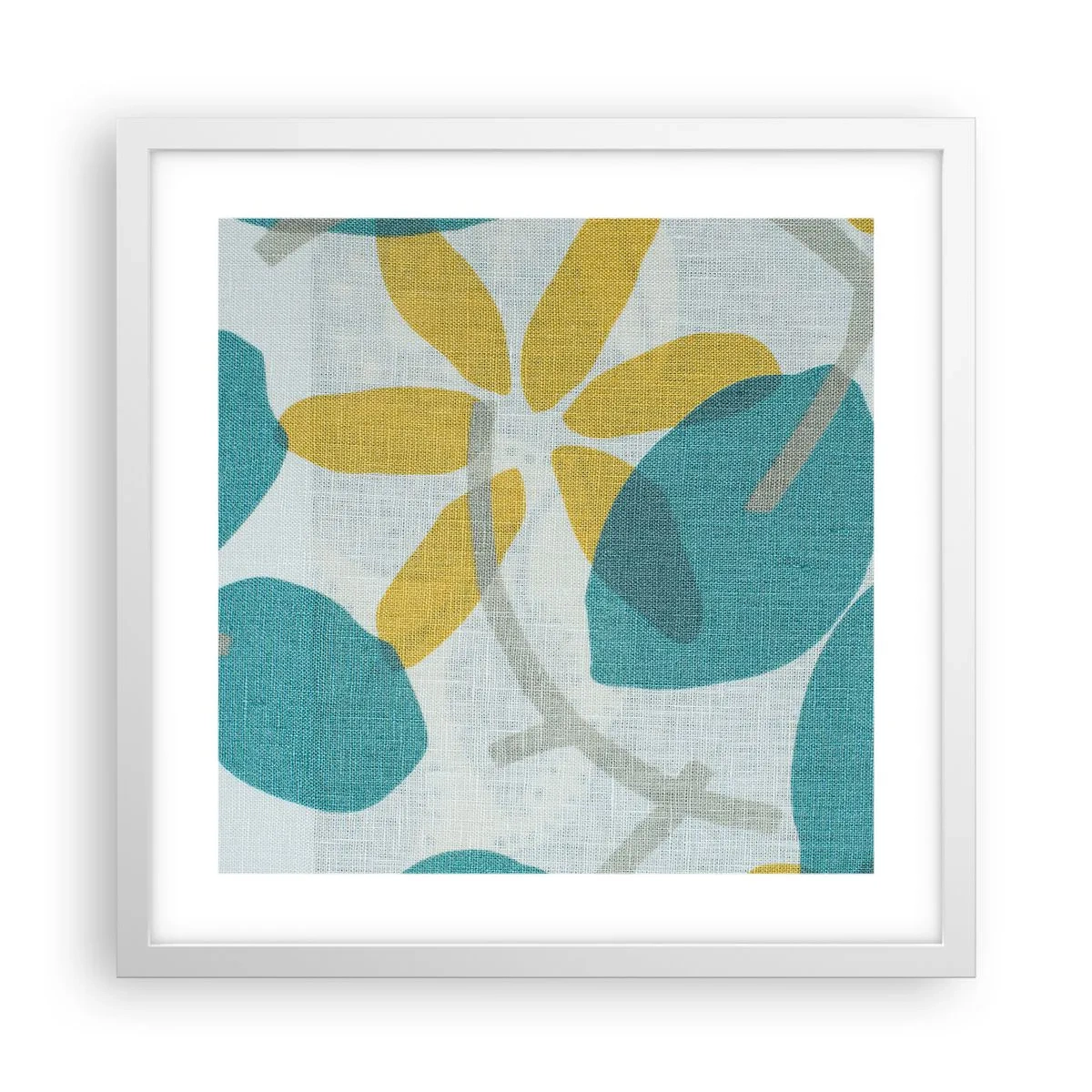 Poster in einem weißen Rahmen - Unter den azurblauen Blättern - 40x40 cm