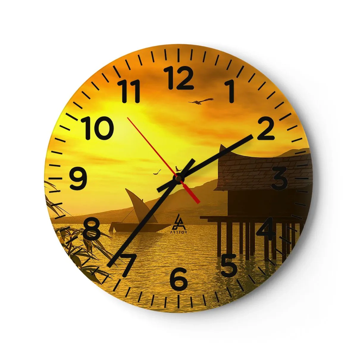 Wanduhr - Glasuhr - Der ersehnte Frieden - 40x40 cm