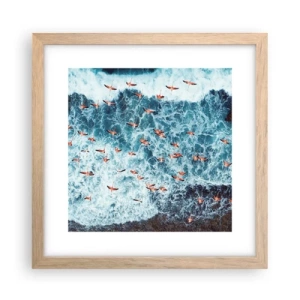 Poster in einem Rahmen aus heller Eiche - Die Küstenparade - 30x30 cm