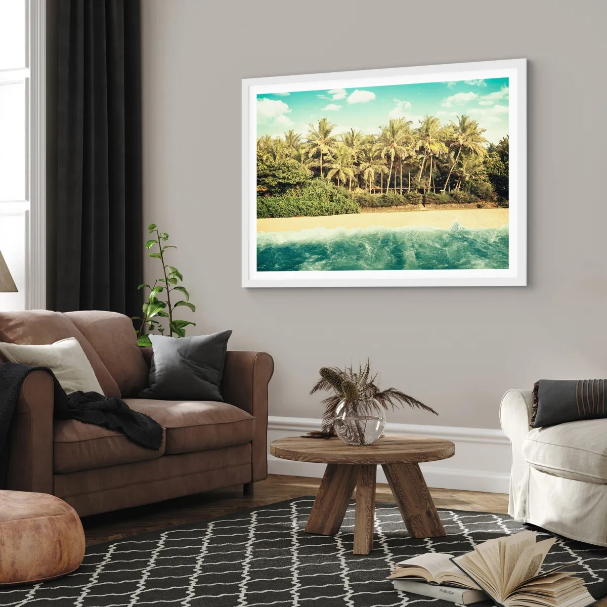 Poster in einem weißen Rahmen - Wie wäre es hier? - 40x30 cm