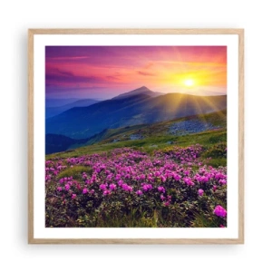 Poster in einem Rahmen aus heller Eiche - … Und drumherum duftet es nach Latschenkiefer und dem Duft von Kräutern - 60x60 cm