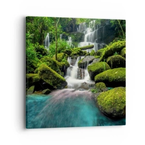 Bild auf Leinwand - Leinwandbild - Türkis, Saphire und flüssiges Silber - 40x40 cm